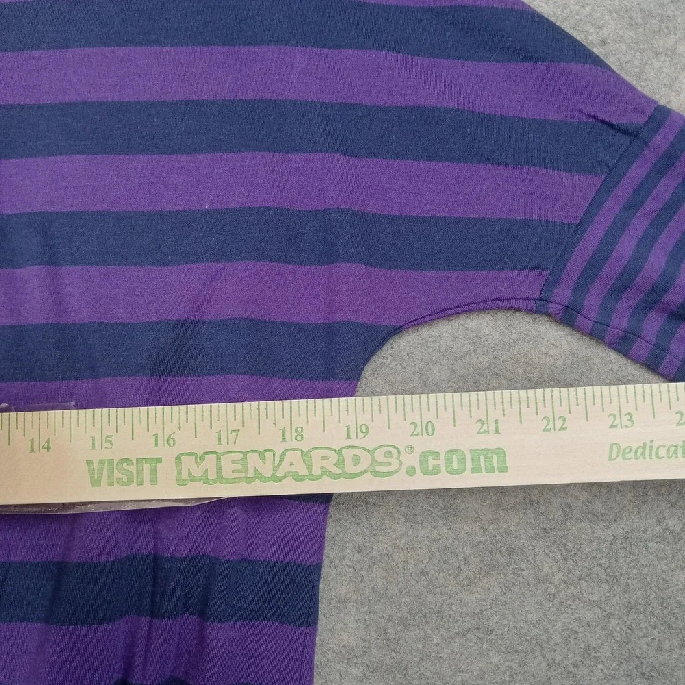 Ralph Lauren T-Shirt Dress Girls‎ Large 12-14 Purple Striped Long Sleeve Logo